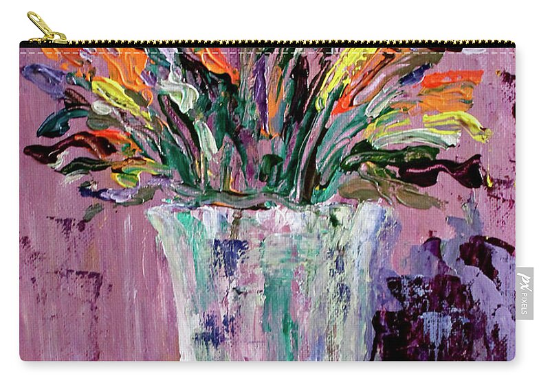 Flowers Carry-all Pouch featuring the painting Flowers For Amy by Teresa Moerer