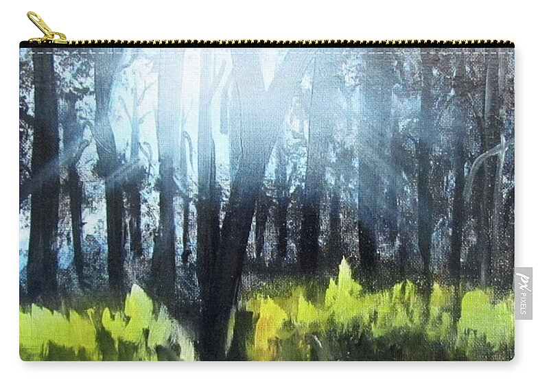 Gesso Zip Pouch featuring the painting After Bob Ross by Linda Feinberg