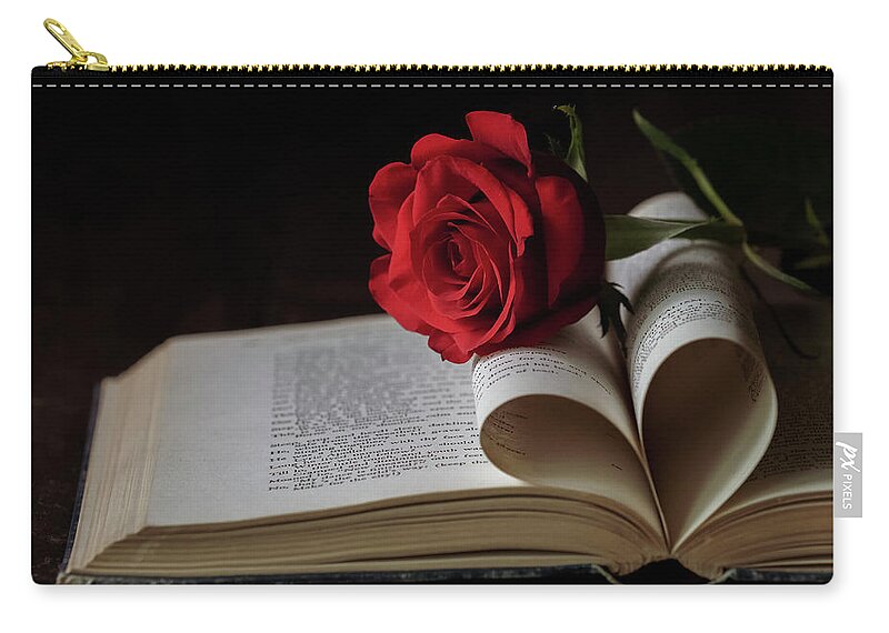 Rose Carry-all Pouch featuring the photograph For the Love of Reading by Holly Ross