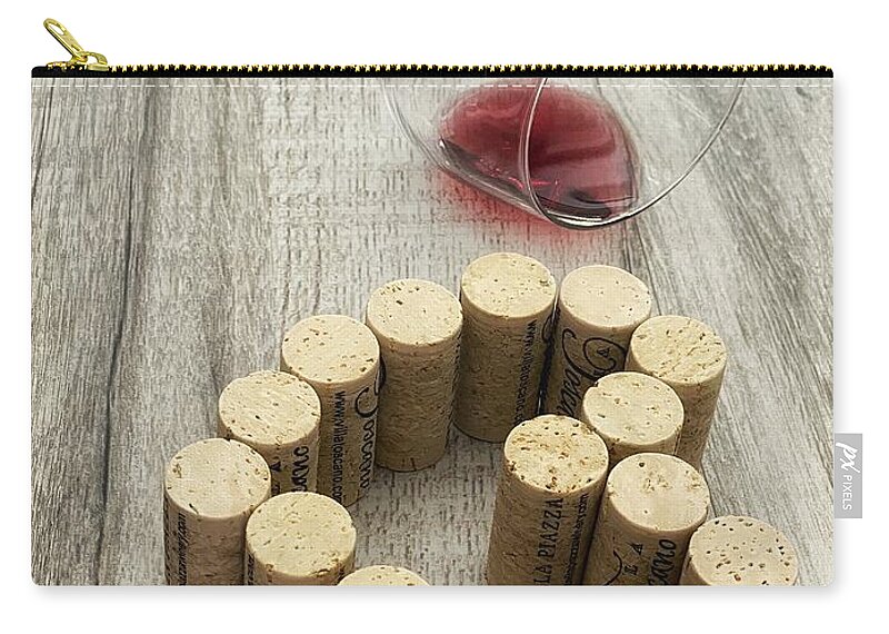 Wine Zip Pouch featuring the photograph For the Love of Wine II by Steph Gabler