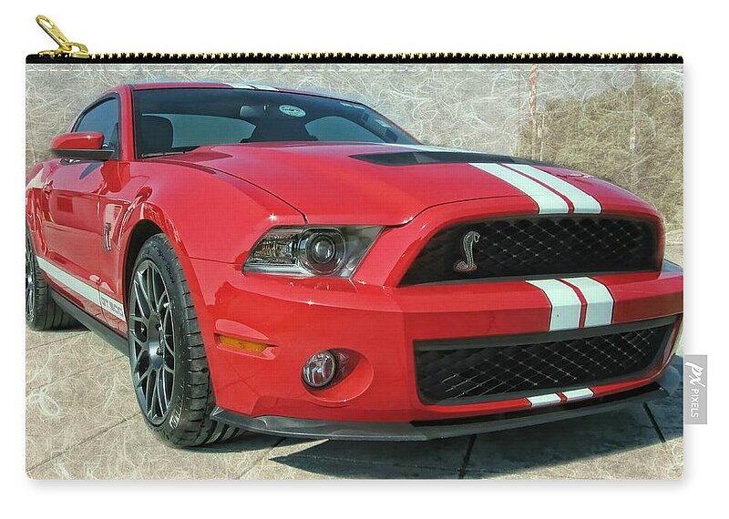 Victor Montgomery Zip Pouch featuring the photograph Ford Mustang GT500 by Vic Montgomery
