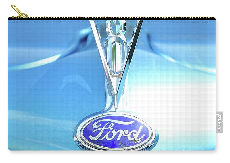 Ford Zip Pouch featuring the photograph Ford V8 by Lens Art Photography By Larry Trager