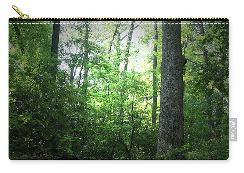 Green Zip Pouch featuring the photograph Forest 6983 by Carolyn Stagger Cokley