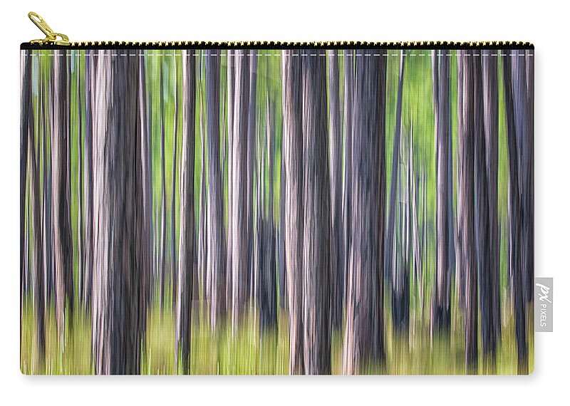 Abstract Zip Pouch featuring the photograph Forest Abstract - Pines of the Croatan National Forest by Bob Decker
