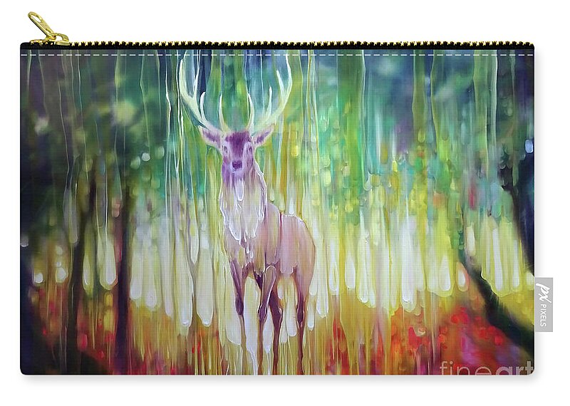 November Zip Pouch featuring the painting Forest Elemental by Gill Bustamante