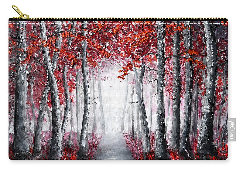 Red Poppies Carry-all Pouch featuring the painting Forest of Wonder by Amanda Dagg