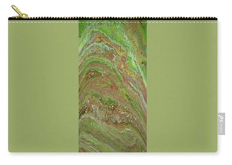 Green Zip Pouch featuring the mixed media Forest Pour by Aimee Bruno