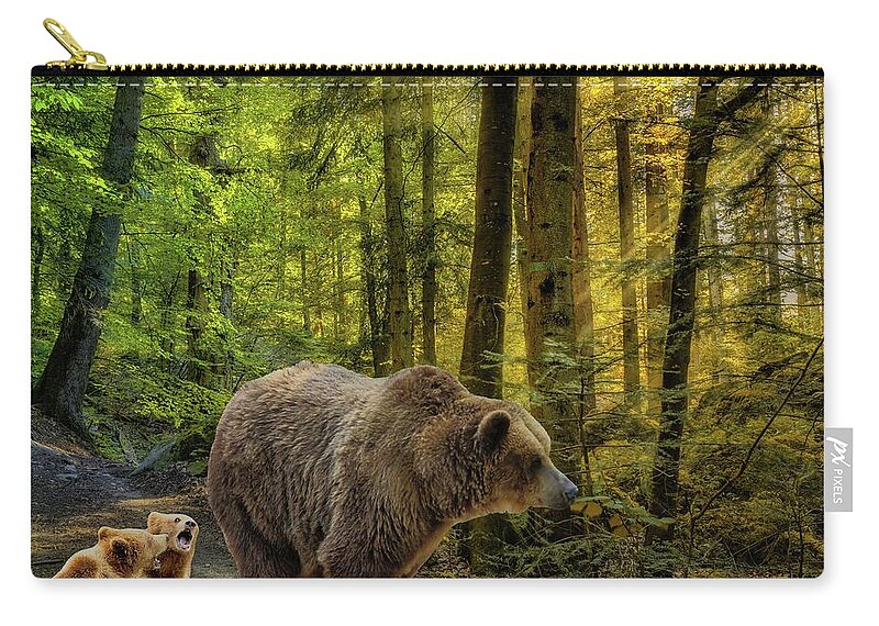 Cubs Zip Pouch featuring the digital art Forest Queen by Norman Brule