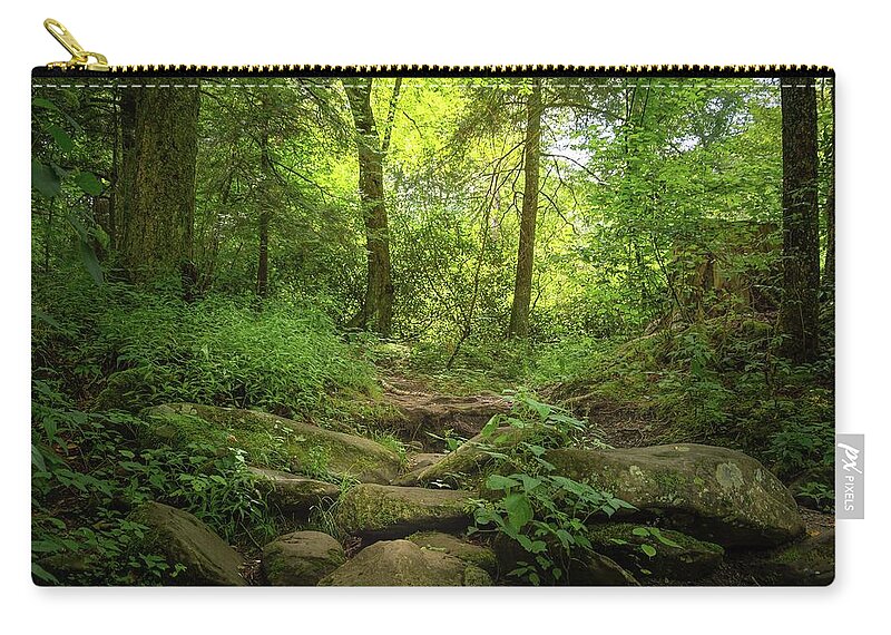 Forest Pathway Zip Pouch featuring the photograph Forest by Rebecca Herranen
