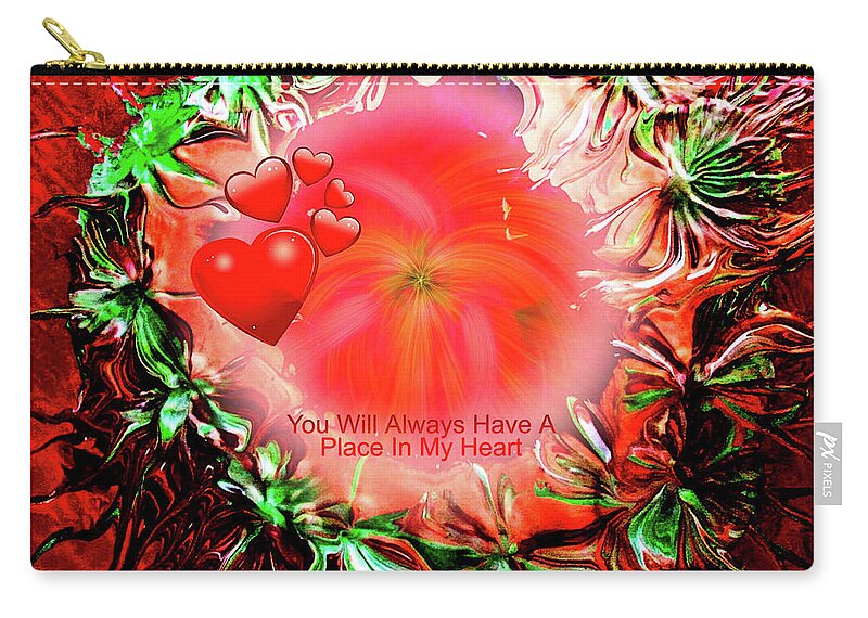 Love Zip Pouch featuring the mixed media Forever by Anna Adams