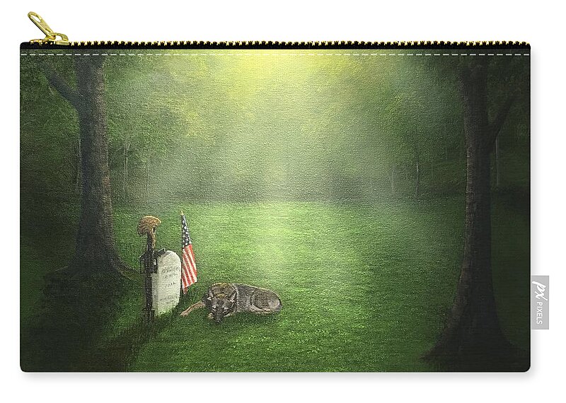Dog Zip Pouch featuring the painting Forever Loyal by Marlene Little
