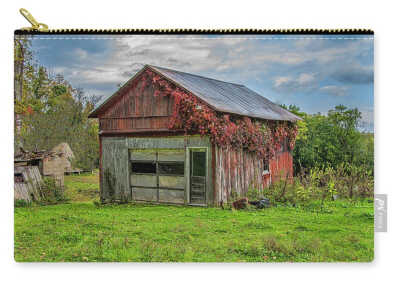 Structure Zip Pouch featuring the photograph Forgotten by Cathy Kovarik