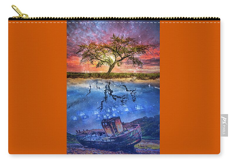 Boats Zip Pouch featuring the photograph Forgotten Dreams by Debra and Dave Vanderlaan
