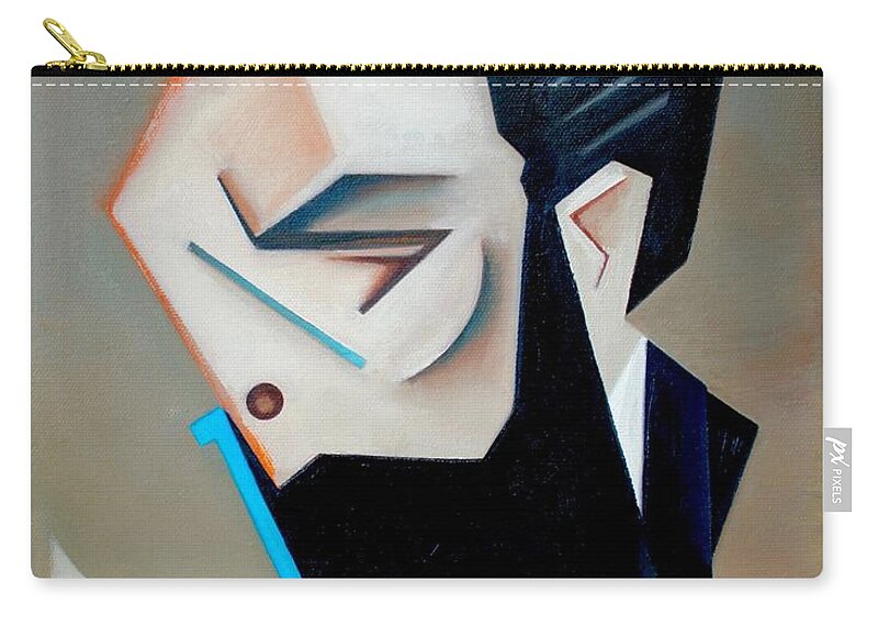 Jazz Zip Pouch featuring the painting Form Theory / a portrait of Josh Lawrence by Martel Chapman