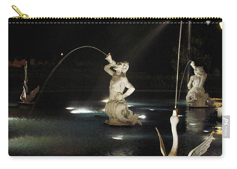 Night Zip Pouch featuring the photograph Forsyth Mermaids and Swans by Theresa Fairchild