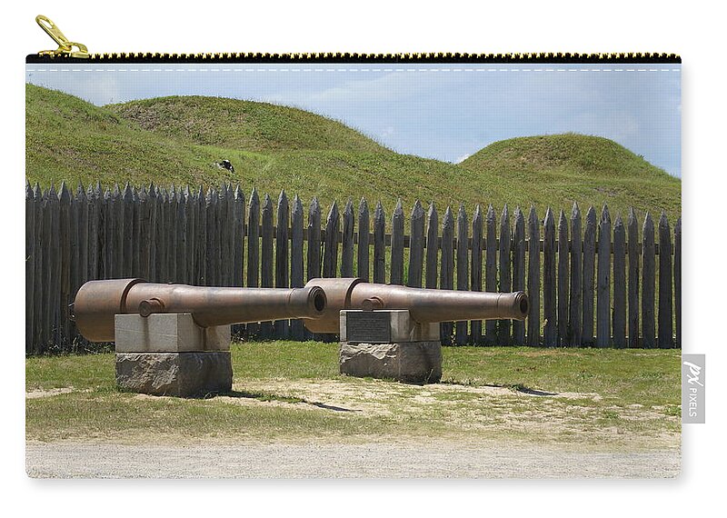  Carry-all Pouch featuring the photograph Fort Fisher Cannons by Heather E Harman