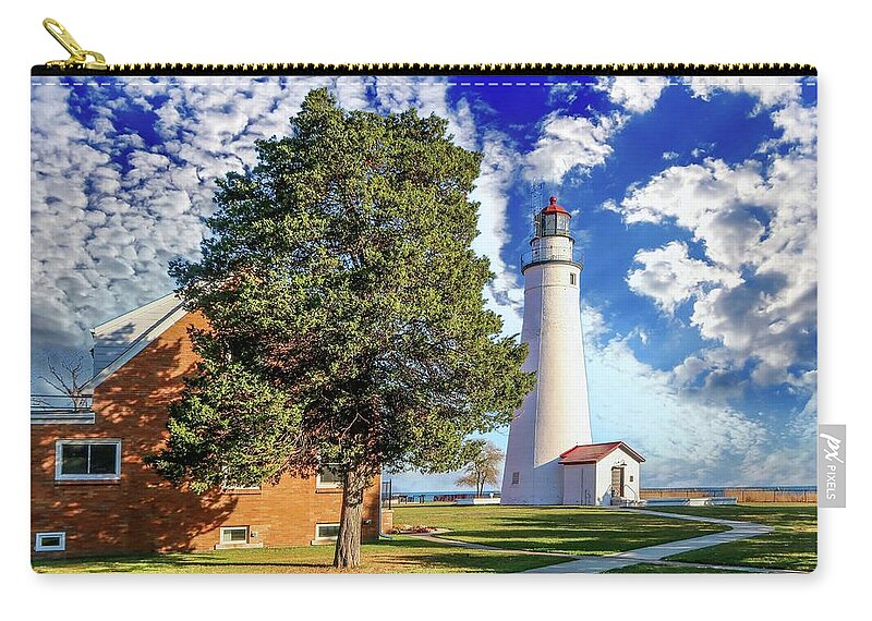 Northernmichigan Zip Pouch featuring the photograph Fort Gratiot Lighthouse IMG_3660 by Michael Thomas