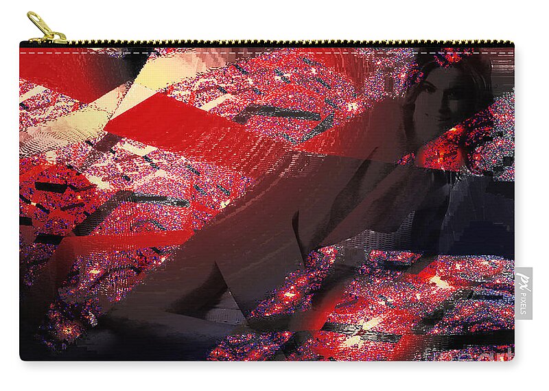 Clay Zip Pouch featuring the photograph Fractal Recurring Ribbons with Spectator by Clayton Bruster