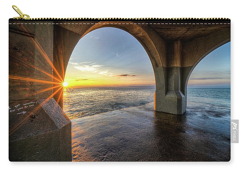 Port Washington Zip Pouch featuring the photograph Framed by Brad Bellisle