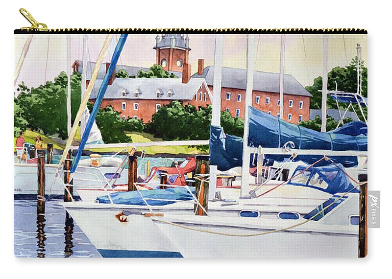 Annapolis Zip Pouch featuring the painting Framing the Spire by Mick Williams