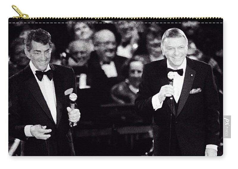 Sinatra Zip Pouch featuring the photograph Frank Sinatra and Dean Martin at the Presidential Inaugural Gala by Doc Braham