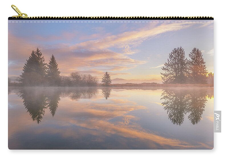 Reflections Zip Pouch featuring the photograph Fraser Road Reflections by Darren White