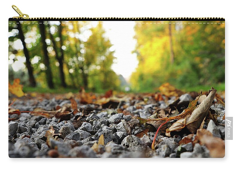 Autumn Carry-all Pouch featuring the photograph Freak of nature in czech road in forest by Vaclav Sonnek