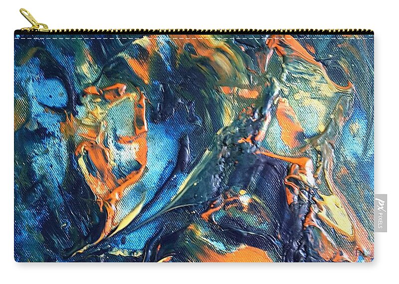 Abstract Zip Pouch featuring the painting Free Play #8 by Dick Richards