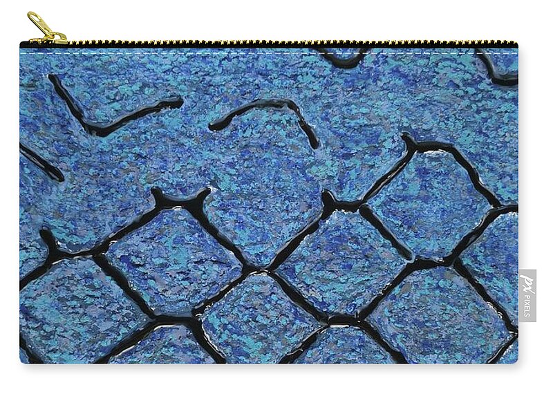 Freedom Zip Pouch featuring the mixed media Freedom, Birds and Fence by Sally Midgley