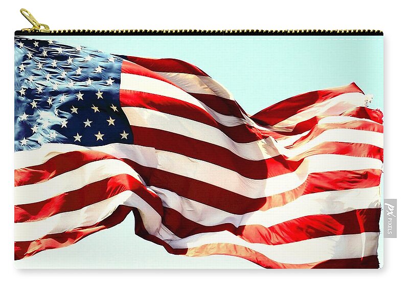 God Bless America Zip Pouch featuring the photograph Freedom by Dietmar Scherf