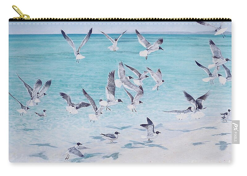Freedom Zip Pouch featuring the painting Freedom - Eleuthera by Roshanne Minnis-Eyma