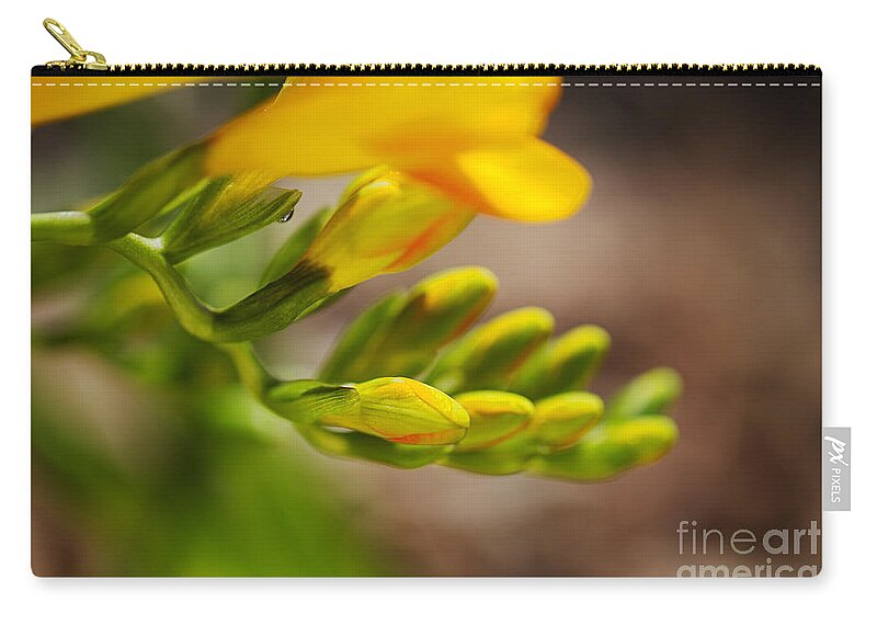 Freesia Zip Pouch featuring the photograph Freesia Hand And Fingers by Joy Watson