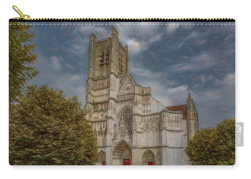 Auxerre Zip Pouch featuring the photograph Auxerre Cathedral, France by Marcy Wielfaert