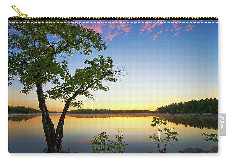 French River Provincial Park Zip Pouch featuring the photograph French River Sunrise by Henry w Liu