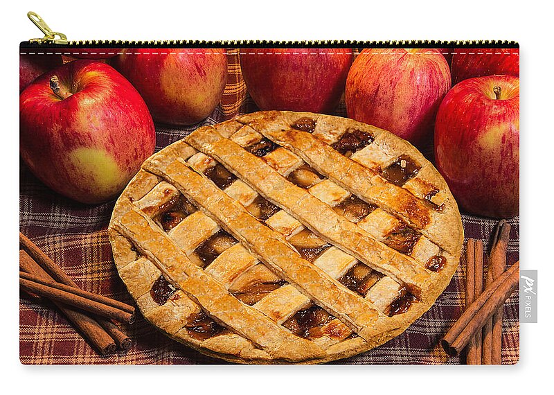 Apple Pie Zip Pouch featuring the photograph Fresh Apple Lattice Pie by Anthony Sacco