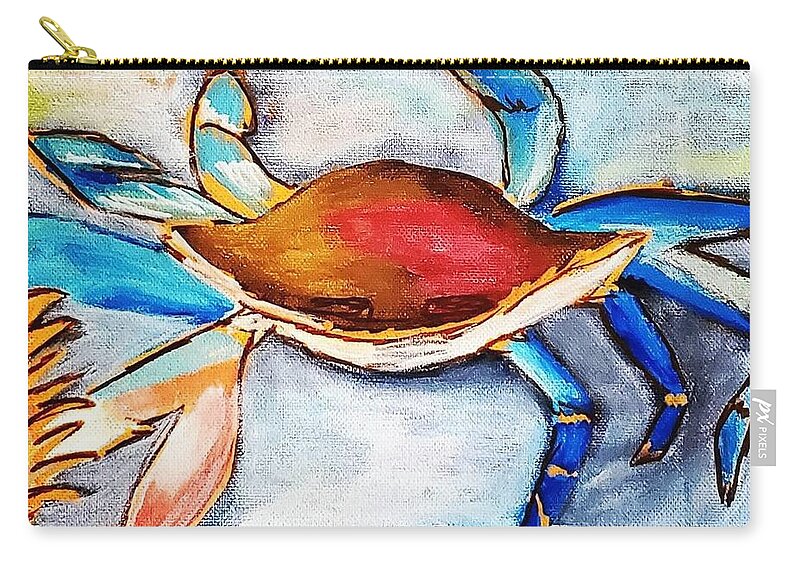 Crab Carry-all Pouch featuring the painting Fresh Catch by Amy Kuenzie