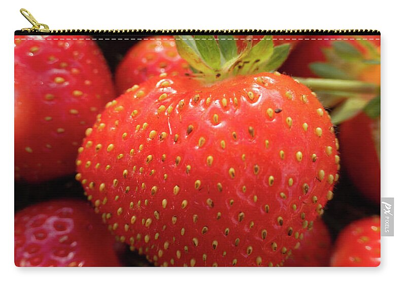 Strawberries Carry-all Pouch featuring the photograph Fresh Strawberries by Karen Rispin
