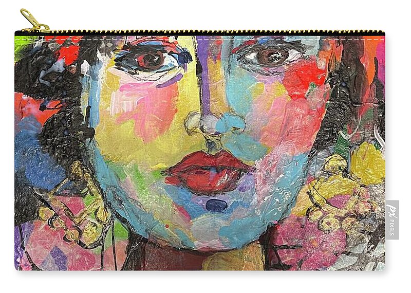 Frida Kahlo Zip Pouch featuring the painting Frida by Elaine Elliott