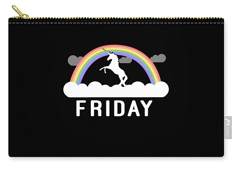Funny Zip Pouch featuring the digital art Friday by Flippin Sweet Gear