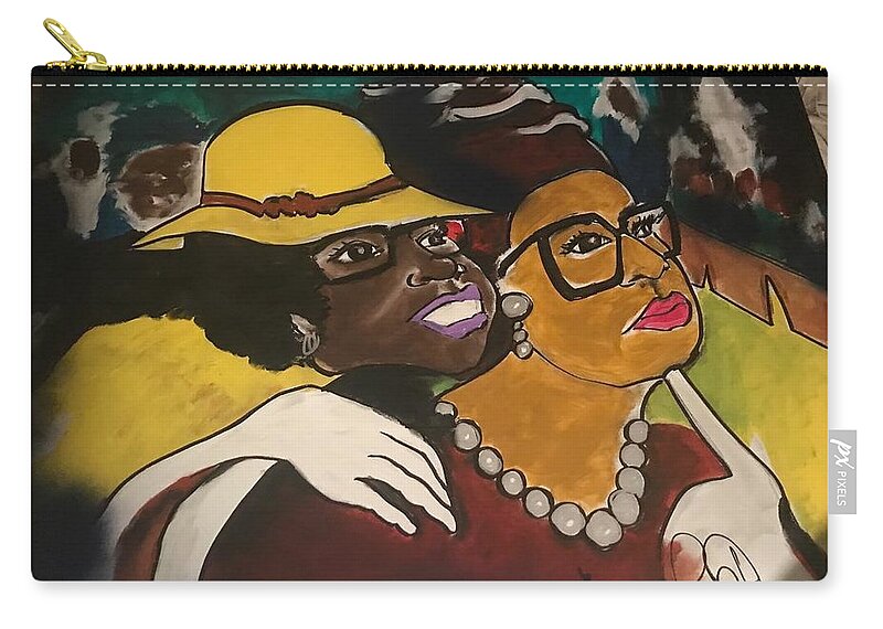  Carry-all Pouch featuring the painting Friends by Angie ONeal