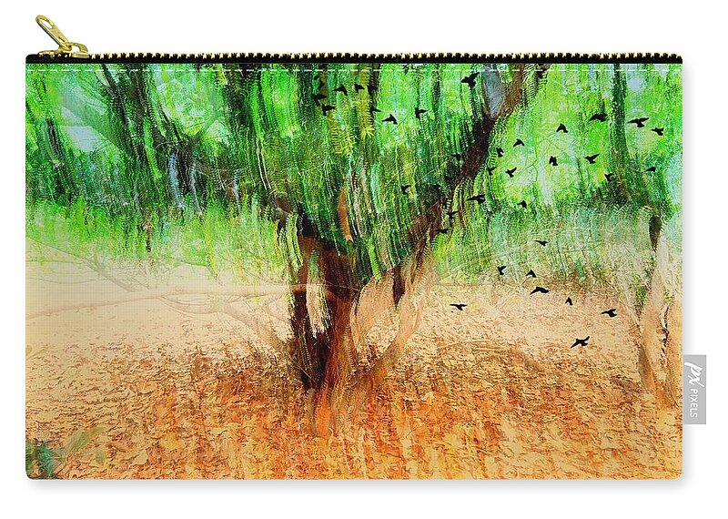 Lone Tree With Birds Zip Pouch featuring the photograph Friends by Linnie Greenberg