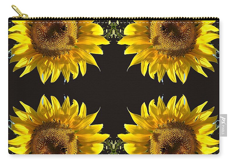 Nature Carry-all Pouch featuring the photograph Friendship of Sunflowers by Leonida Arte