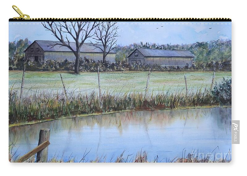 Pond Carry-all Pouch featuring the painting Frog Hollow Pond by Joseph Burger