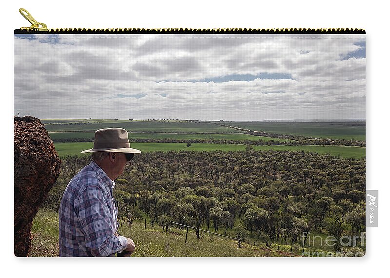 Rock Zip Pouch featuring the photograph From a Lookout, Mingenew, Western Australia by Elaine Teague