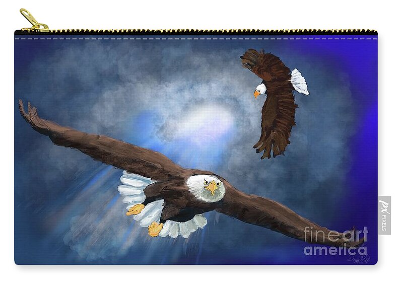 Bald Eagles Zip Pouch featuring the digital art From the Heavens by Doug Gist