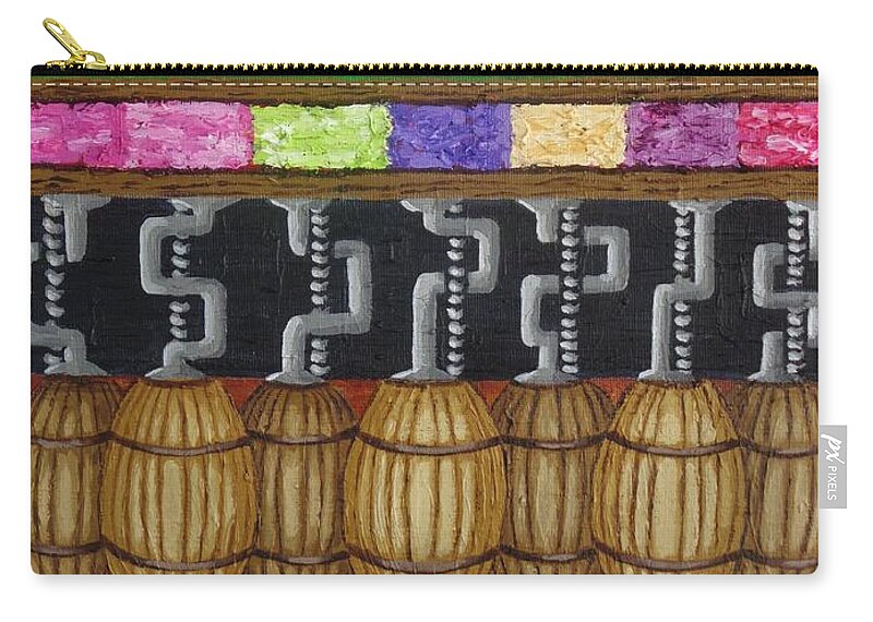 Grapes Zip Pouch featuring the painting From Vine to Wine by Katherine Young-Beck