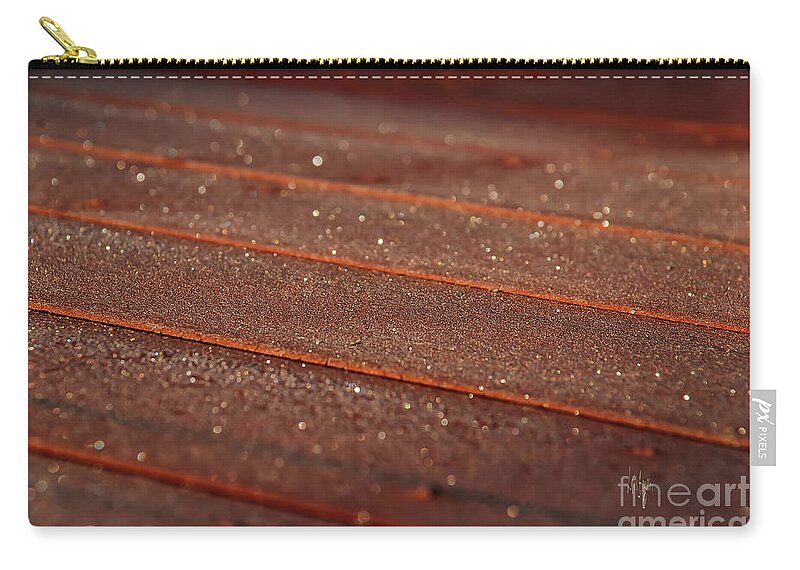 Frost Zip Pouch featuring the photograph Frosty Floorboards by Lois Bryan