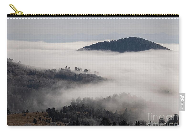 Fog Zip Pouch featuring the photograph Frosty Fog in Cripple Creek by Steven Krull