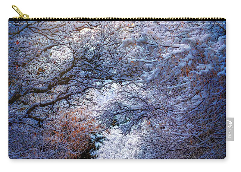Frost Zip Pouch featuring the photograph Frosty Morning by Michael Ash