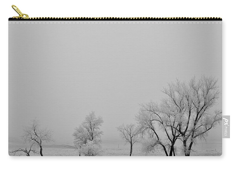 Trees Zip Pouch featuring the photograph Frosty Trees by Amanda R Wright